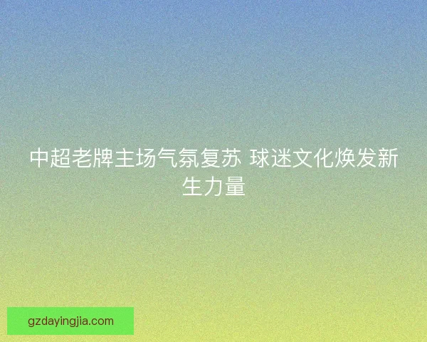 中超老牌主场气氛复苏 球迷文化焕发新生力量